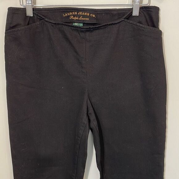 Ralph Lauren Lauren Jeans Co Womens Side Zip Denim Dress Jeans Pants‎ Black 8 - Picture 2 of 10